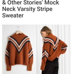 NWT &Other Stories Mohair Mockneck Varsity Sweater
